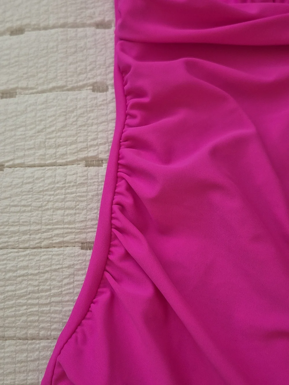 Women's Neon Pink High-Neck One-Piece Swimsuit